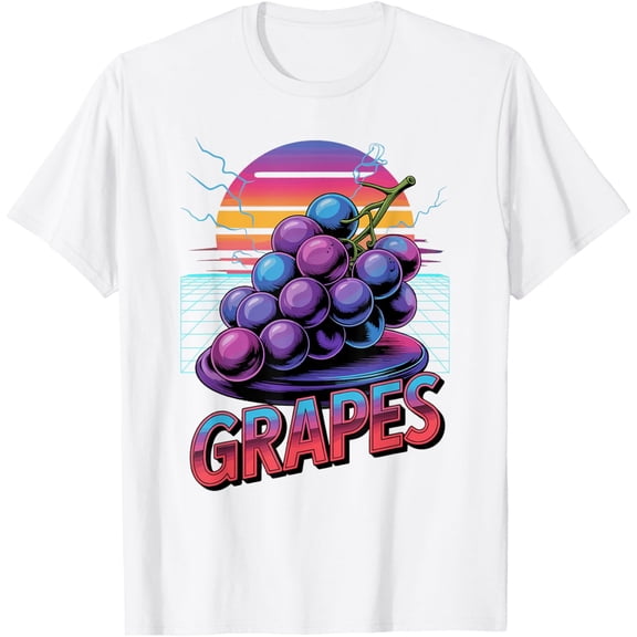 Exquisite and comfortable-90s Vintage Grapes Grape Fruit T-Shirt