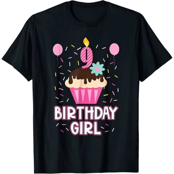 Exquisite and comfortable-9th Birthday Shirt Girl Sweet Cupcake 9 Year Old Born 2014 T-Shirt
