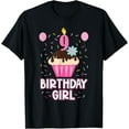 thumbnail image 1 of Exquisite and comfortable-9th Birthday Shirt Girl Sweet Cupcake 9 Year Old Born 2014 T-Shirt, 1 of 4