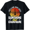 thumbnail image 1 of Exquisite and comfortable-A Girl Who Loves Sunshine And Champagne Sunset T-Shirt, 1 of 4