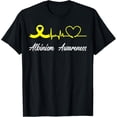 thumbnail image 1 of Exquisite and comfortable-Albinism Awareness HeartBeat Support In June Yellow Ribbon T-Shirt, 1 of 4
