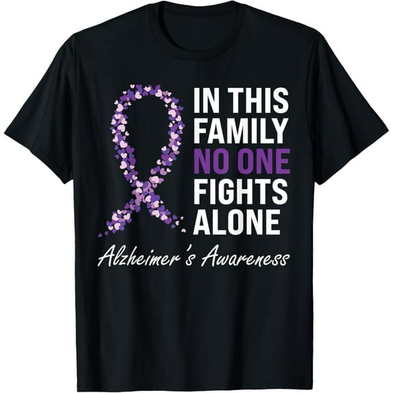 Exquisite and comfortable-Alzheimer's Awareness Purple Ribbon Dementia Mom Dad Grandpa T-Shirt