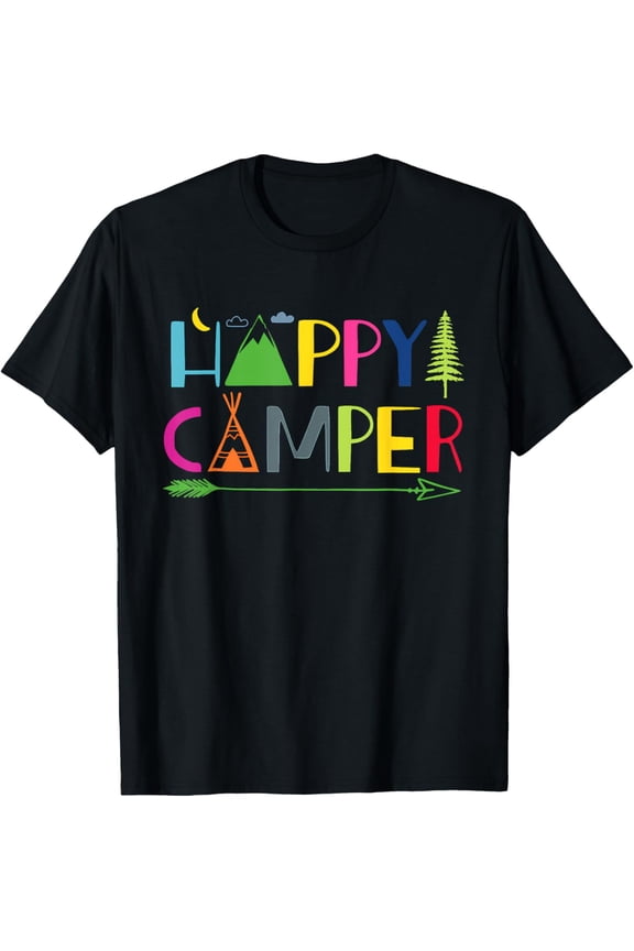 Exquisite and comfortable-Arrow Camper Happy Summer Camp Camping Gift Men Women Kids T-Shirt