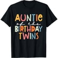 thumbnail image 1 of Exquisite and comfortable-Auntie Of The Birthday Twins Kids Great Aunt Of Twins Bday T-Shirt, 1 of 4