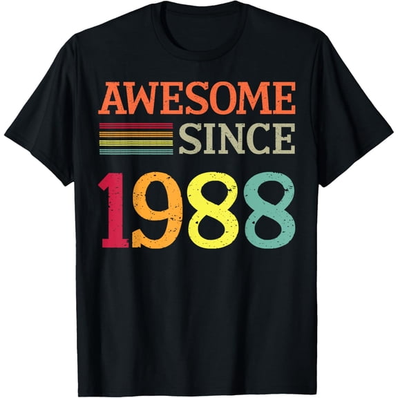 Exquisite and comfortable-Awesome Since 1988 36th Birthday Retro Vintage T-Shirt
