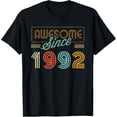 thumbnail image 1 of Exquisite and comfortable-Awesome Since 1992 Year Of Birth Birthday T-Shirt, 1 of 4