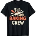 thumbnail image 1 of Exquisite and comfortable-Baking Crew Fun Retro Kitchen Design Rolling Pin Baker T-Shirt, 1 of 4