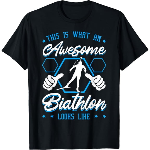 Exquisite and comfortable-Biathlon Winter Sports Athlete Shooting Player Skiing Rifle T-Shirt