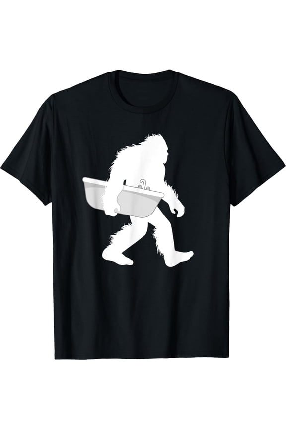 Exquisite and comfortable-Bigfoot Bath Tub Cryptid Bathroom Bathtub Sasquatch Bathing T-Shirt