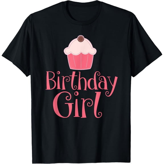 Exquisite and comfortable-Birthday Cute Pink Cupcake T Shirt - Cake Girl Kids Womans