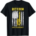 thumbnail image 1 of Exquisite and comfortable-Bitcoin BTC American Flag Cryptocurrency Blockchain Gift T-Shirt, 1 of 4
