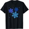 thumbnail image 1 of Exquisite and comfortable-Blue Snowflakes T-Shirt, 1 of 4