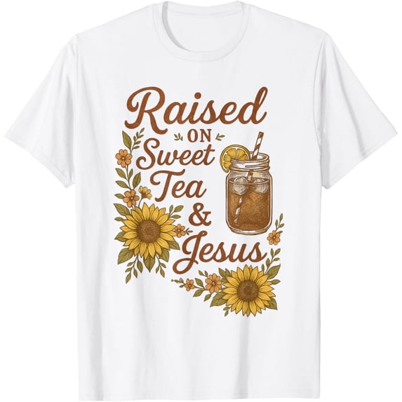 Exquisite and comfortable-Boho Country Raised on Sweet Tea and Jesus Vintage Cowgirl T-Shirt