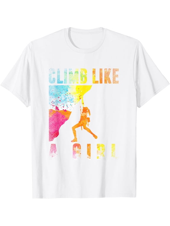 Exquisite and comfortable-Bouldering Rock Climber Women Girls Kids Rock Climbing T-Shirt