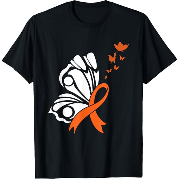 Exquisite and comfortable-Butterfly Blood Cancer Awareness Leukemia Orange Ribbon Hope T-Shirt