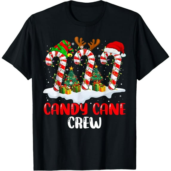 Exquisite and comfortable-Candy Cane Crew Christmas Funny Family Matching Pajamas Kids T-Shirt