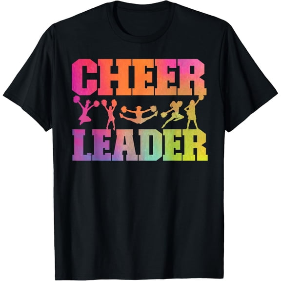 Exquisite and comfortable-Cheer Cheerleading Watercolor Rainbow Cheer Leader T-Shirt