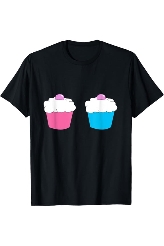 Exquisite and comfortable-Cherry cupcake t-shirt - cherry cupcake boob design