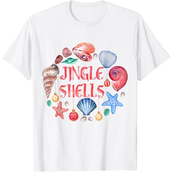 Exquisite and comfortable-Christmas In July Cute Beach Santa Claus Gifts Jingle Shells T-Shirt for Men Women Kids