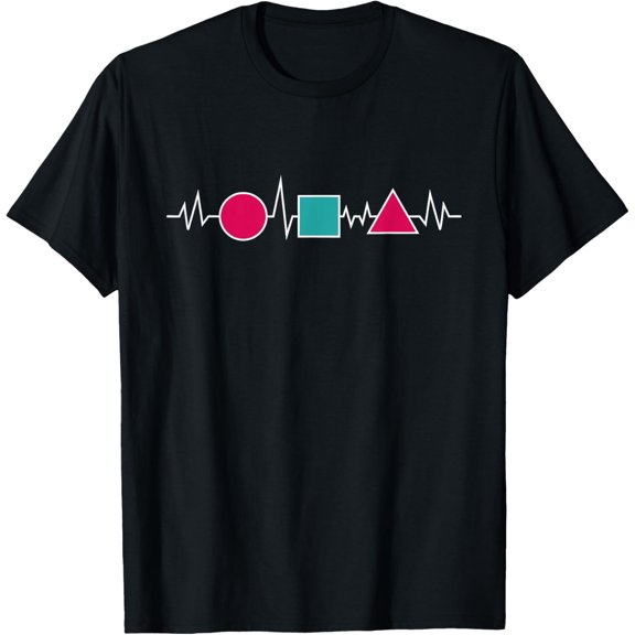 Exquisite and comfortable-Circle Square Triangle Game Heartbeat Gaming Gamer T-Shirt