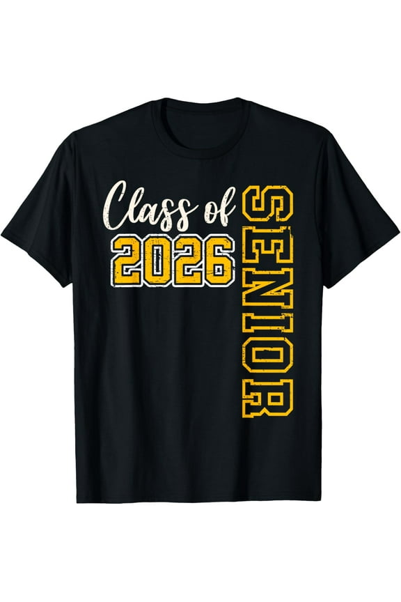 Exquisite and comfortable-Class of 2026 Senior 26 High School Graduation Black Gold T-Shirt