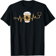 HESHIJIAZHU Exquisite and comfortable- Coffee Heartbeat Coffee Cup Lovers T-Shirt