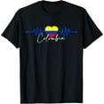 thumbnail image 1 of Exquisite and comfortable-Colombia Heritage Roots Colombian Heartbeat Flag Pride T-Shirt, 1 of 4