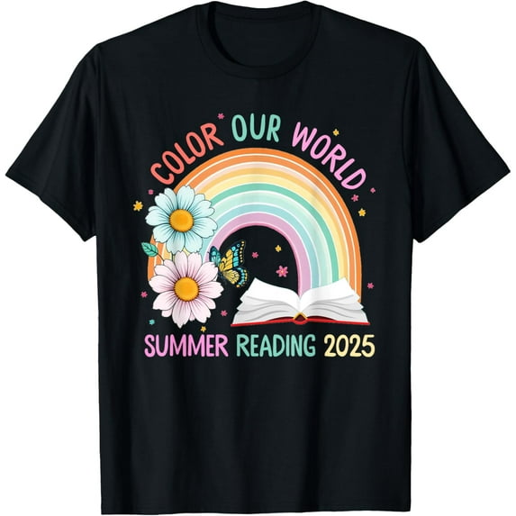 Exquisite and comfortable-Color Our World Summer 2025 Summer Reading Program Rainbow T-Shirt