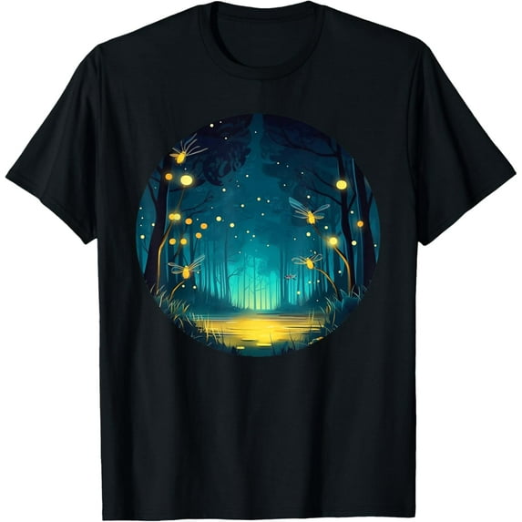 Exquisite and comfortable-Cool glowing Fireflies in summery Night at Lake T-Shirt