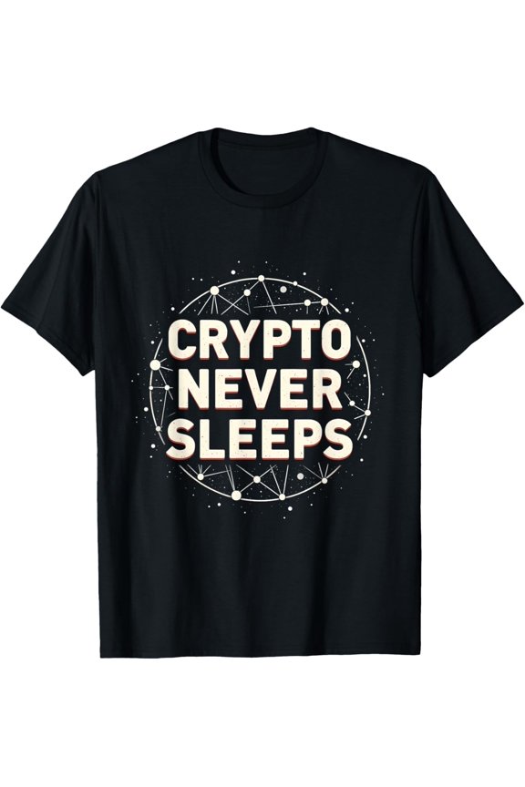 Exquisite and comfortable-Crypto Never Sleeps Cryptocurrency Blockchain Trader BTC T-Shirt