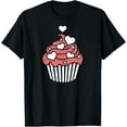 thumbnail image 1 of Exquisite and comfortable-Cupcake with hearts T-Shirt, 1 of 4