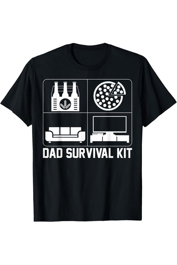 Exquisite and comfortable-Dad Survival Kit Beer Pizza Couch TV T-Shirt
