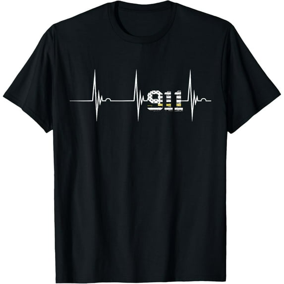 Exquisite and comfortable-Dispatcher 911 Vintage USA Flag Heartbeat EKG Pulse Dispatch T-Shirt