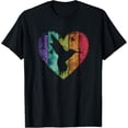 thumbnail image 1 of Exquisite and comfortable-Distressed Wooden Heart Hummingbird Colorful T-Shirt T-Shirt, 1 of 4