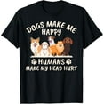 thumbnail image 1 of Exquisite and comfortable-Dogs make me happy humans make my head hurt funny gift T-Shirt, 1 of 4