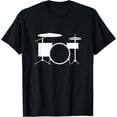 thumbnail image 1 of Exquisite and comfortable-Drum Music Instrument Silhouette Logo T-Shirt, 1 of 4