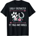 thumbnail image 1 of Exquisite and comfortable-Easily Distracted Dogs Horses Equestrian Women Girls Kids T-Shirt, 1 of 4