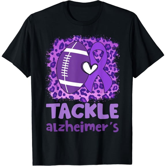 Exquisite and comfortable-End Alz Alzheimers Awareness Purple Ribbon Tackle Alzheimers T-Shirt