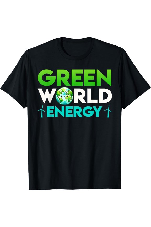 Exquisite and comfortable-Environmental Protection GREEN WORLD ENERGY Funny Wind Power T-Shirt