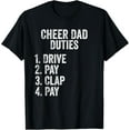 thumbnail image 1 of Exquisite and comfortable-Fathers Day Funny Cheer Dad Duties Drive Pay Clap T-Shirt, 1 of 4