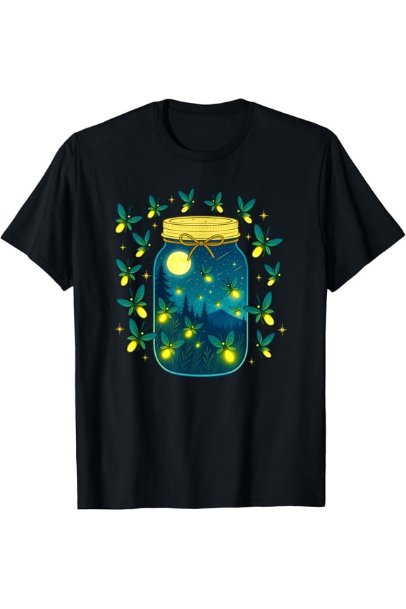 Exquisite and comfortable-Firefly Lover Insect Lover Summer Fireflies In Mason Jar T-Shirt