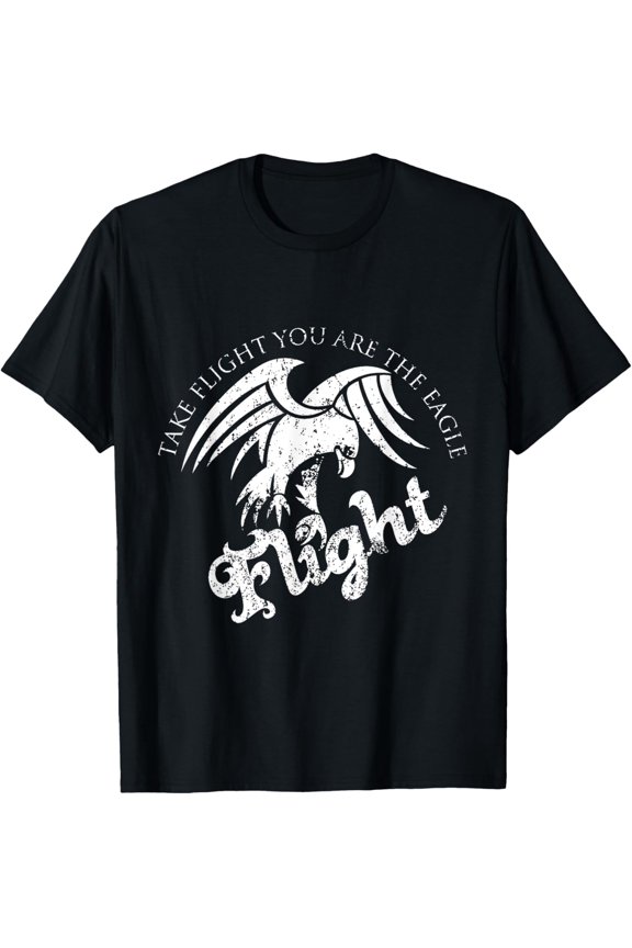 Exquisite and comfortable-Flight Eagle T Shirt White Ink