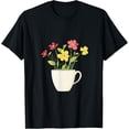 thumbnail image 1 of Exquisite and comfortable-Floral Graphic Flower Cup T-Shirt, 1 of 4