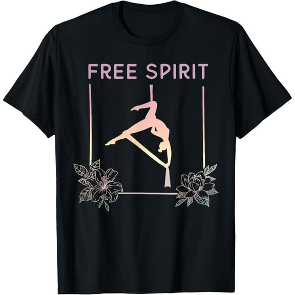 Exquisite and comfortable-Fly Aerial Yoga Aerial Silks Hammock, Free Spirit Floral T-Shirt