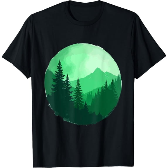 Exquisite and comfortable-Forest Trees Outdoors Nature Landscape Vintage Graphic T-Shirt