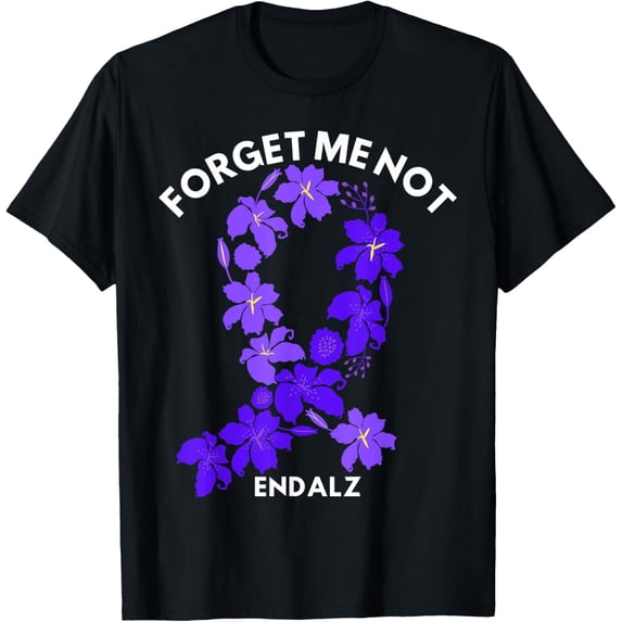 Exquisite and comfortable-Forget Me Not Flower Alzheimer's Awareness Month Purple T-Shirt
