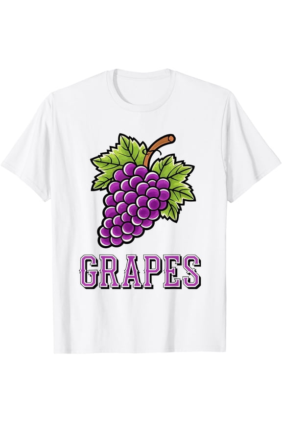 Exquisite and comfortable-Fresh Creative Grapes Artwork Fun T-Shirt