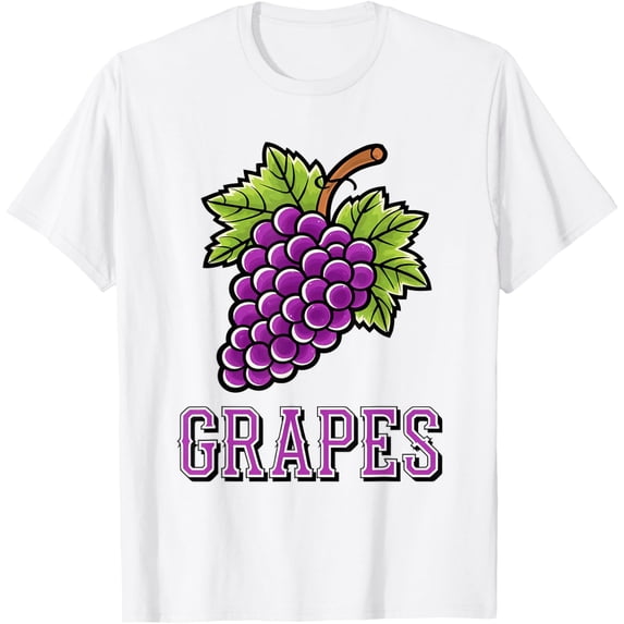 Exquisite and comfortable-Fresh Creative Grapes Artwork Fun T-Shirt