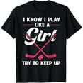 thumbnail image 1 of Exquisite and comfortable-Funny Girls Hockey Designs For Women Field Hockey Novelty T-Shirt, Black, 1 of 4