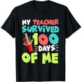 thumbnail image 1 of Exquisite and comfortable-Funny School Boys Girls Kids Gift 100 Days Of School T-Shirt, 1 of 4